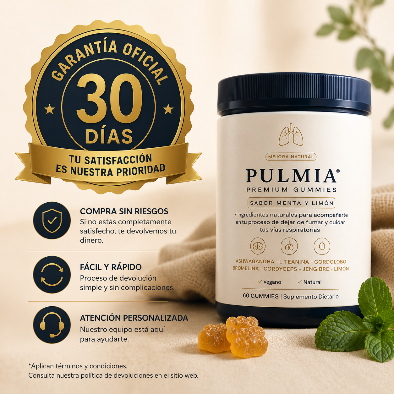 Pulmia - Gomitas que te acompañan a dejar de fumar