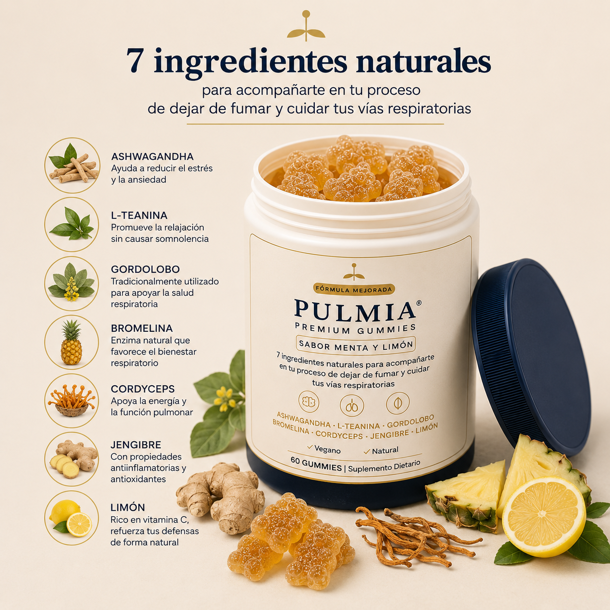 Pulmia - Gomitas que te acompañan a dejar de fumar